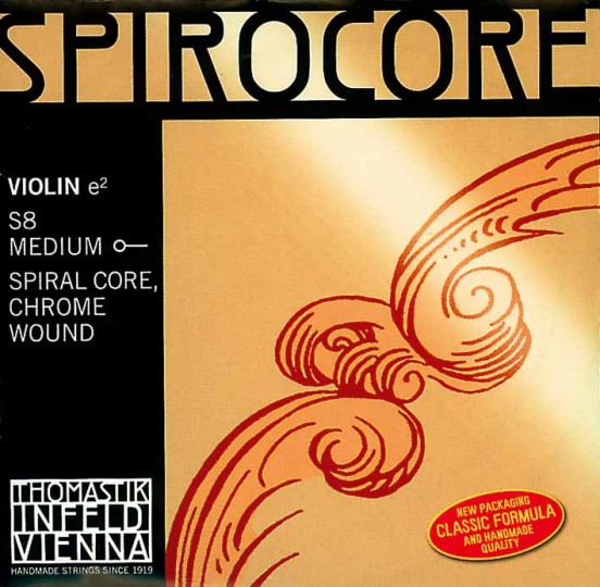 THOMASTIK  Spirocore E- snaar voor viool met lusje, chroom, medium 