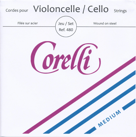 CORELLI Acier/Steel Set cellosnaren, alu/zilver/wolfraam, medium 