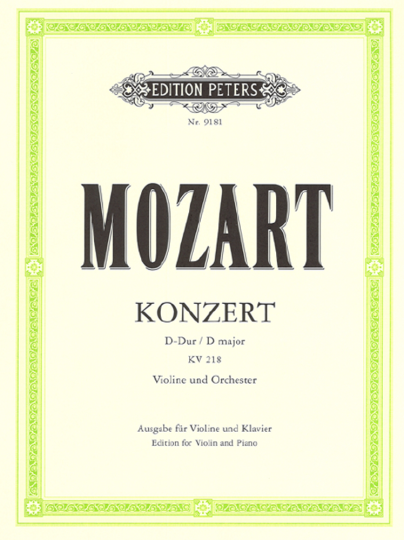 W.A. Mozart, Violinkonzert Nr. 4 D-Dur, KV 218 mit Kadenz Urtext 