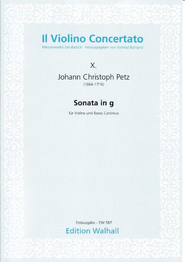 Petz, Johann Christoph (1664-1716): Sonata in g 